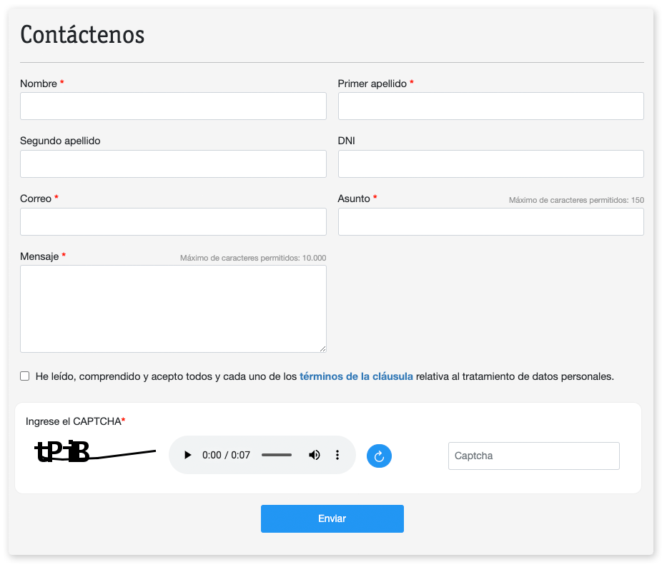 Página de Contáctenos