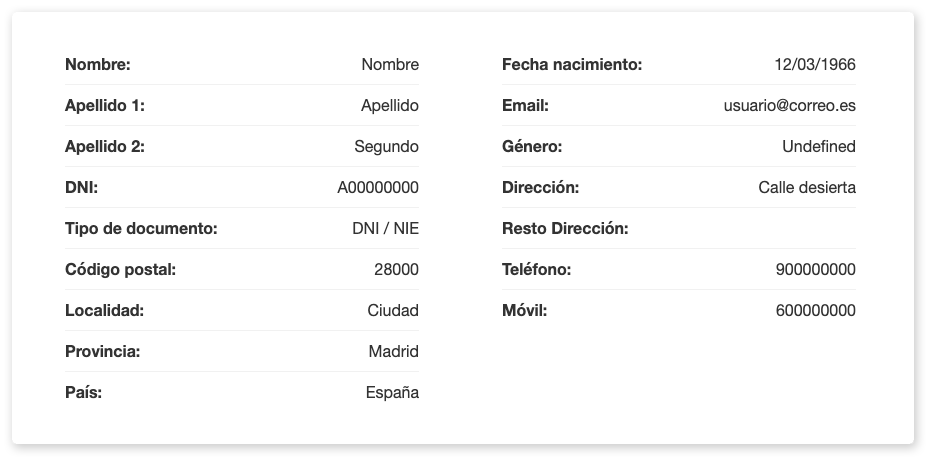 Mis datos personales