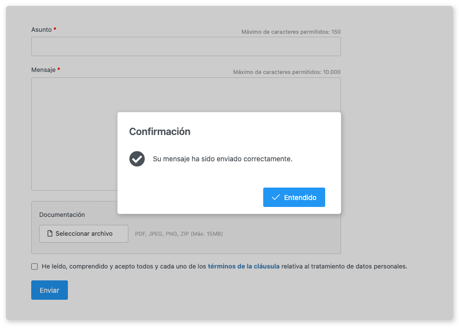 Formulario de alegaciones